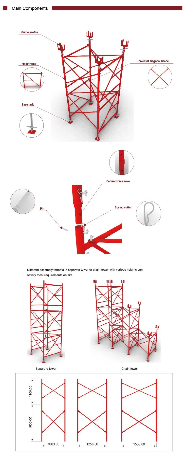 Tecon Working Scaffolding Power Mobile Tower