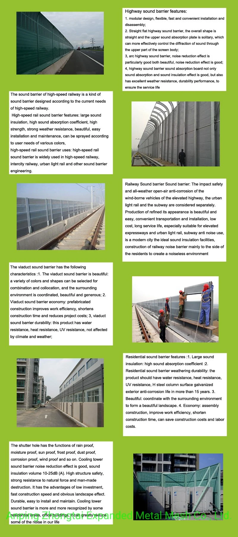 High Quality Sound Barrier Fence Highway Noise Barrier Wall Panels Aluminum Fence Sound Barrier Noise